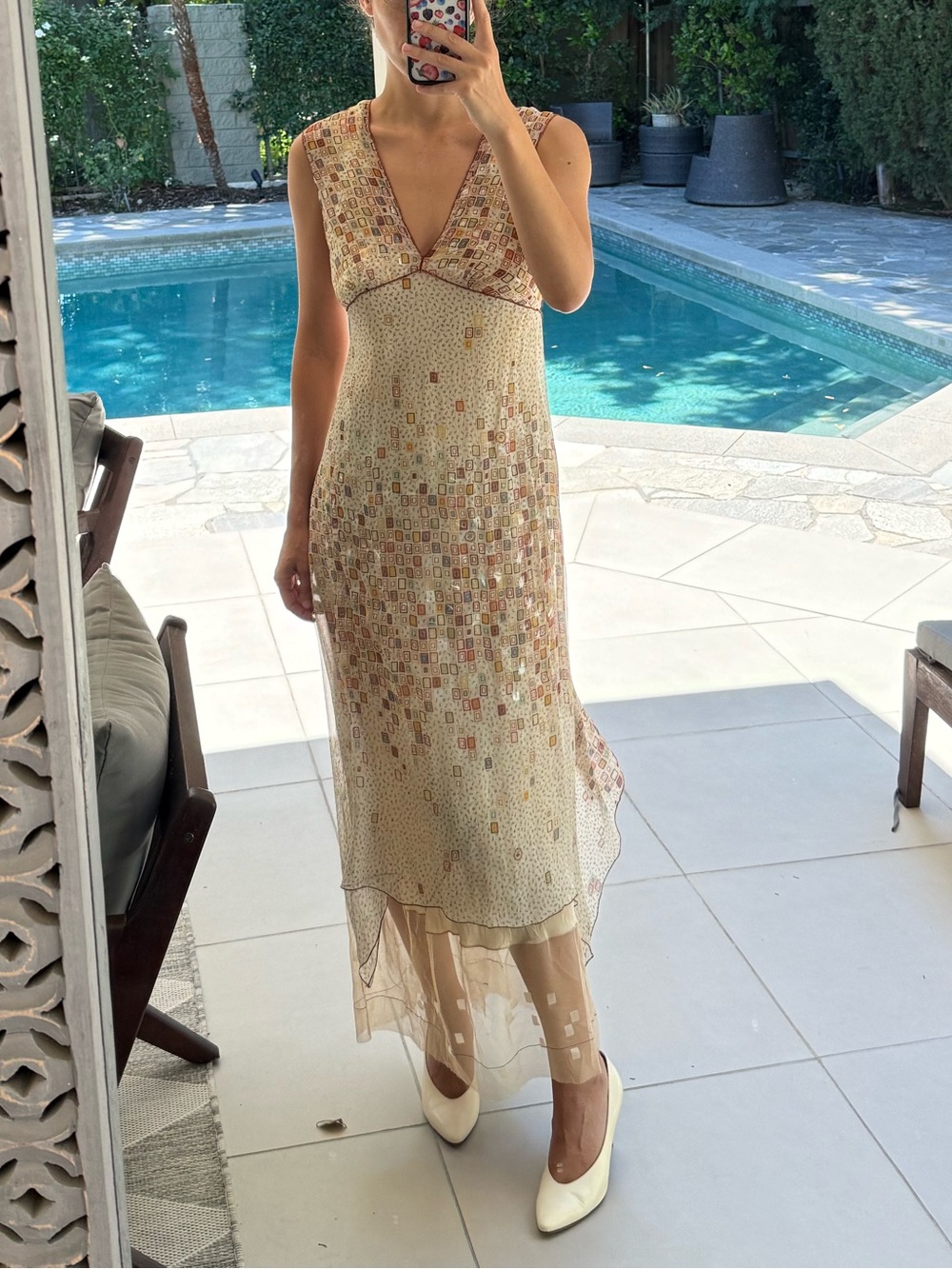 Silk Rozae Nichols Pattern Dress - Picture 1 of 10